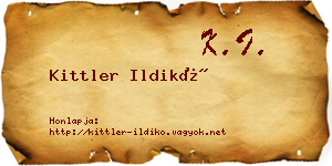 Kittler Ildikó névjegykártya